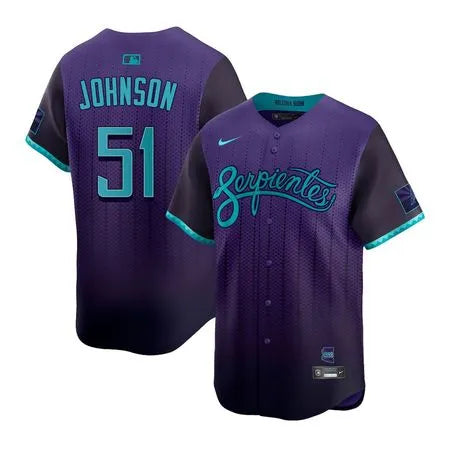 Men's Arizona Diamondbacks #51 Randy Johnson
Purple 2025 City Connect Limited Player Jersey