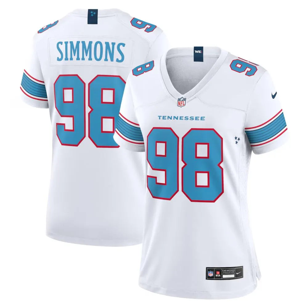 Women's Tennessee Titans #98 Jeffery Simmons Nike White Game Jersey