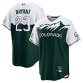 Men's Colorado Rockies #23 Kris Bryant 2022 Green City Connect Stitched Baseball Jersey