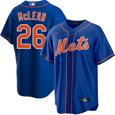 Men's New York Mets #26 Nolan McLean Blue Cool Base Stitched Baseball Jersey