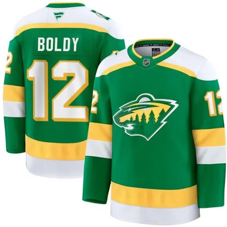 Men's Minnesota Wild #12 Matt Boldy Green 2024-25 Alternate Stitched Hockey Premium Jersey