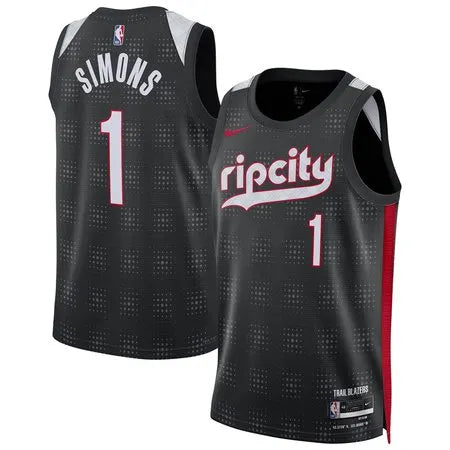 Unisex Portland Trail Blazers Anfernee Simons
Black 2024/25 Swingman Player Jersey - City Edition