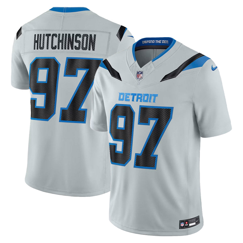 Men's Detroit Lions #97 Aidan Hutchinson Grey 2026 Rivalries Collection Vapor F.U.S.E. Limited Jersey
