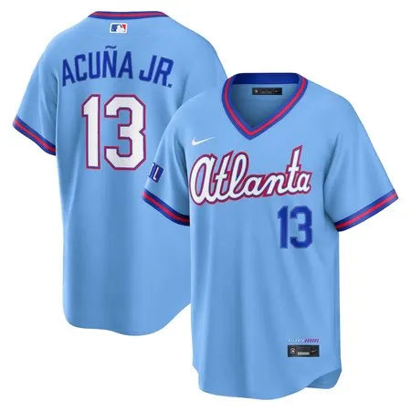 Men's Atlanta Braves #13 Ronald Acuna Jr. Powder Blue 2026 City Connect Stitched Jersey
